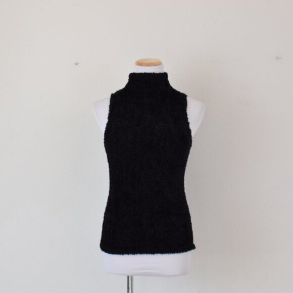 Vintage Y2K High Collared fuzzy Knit Top by Papaya USA - Picture 5 of 11